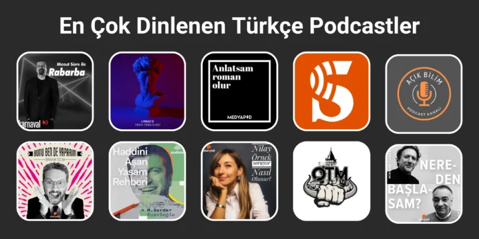 en çok dinlenen türkçe podcastler listesi